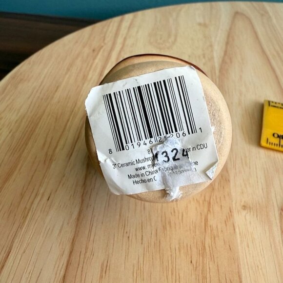 3" Ceramic Mushroom Figurine Speckled RED Glaze Natural Finish Table Decor - Picture 8 of 8